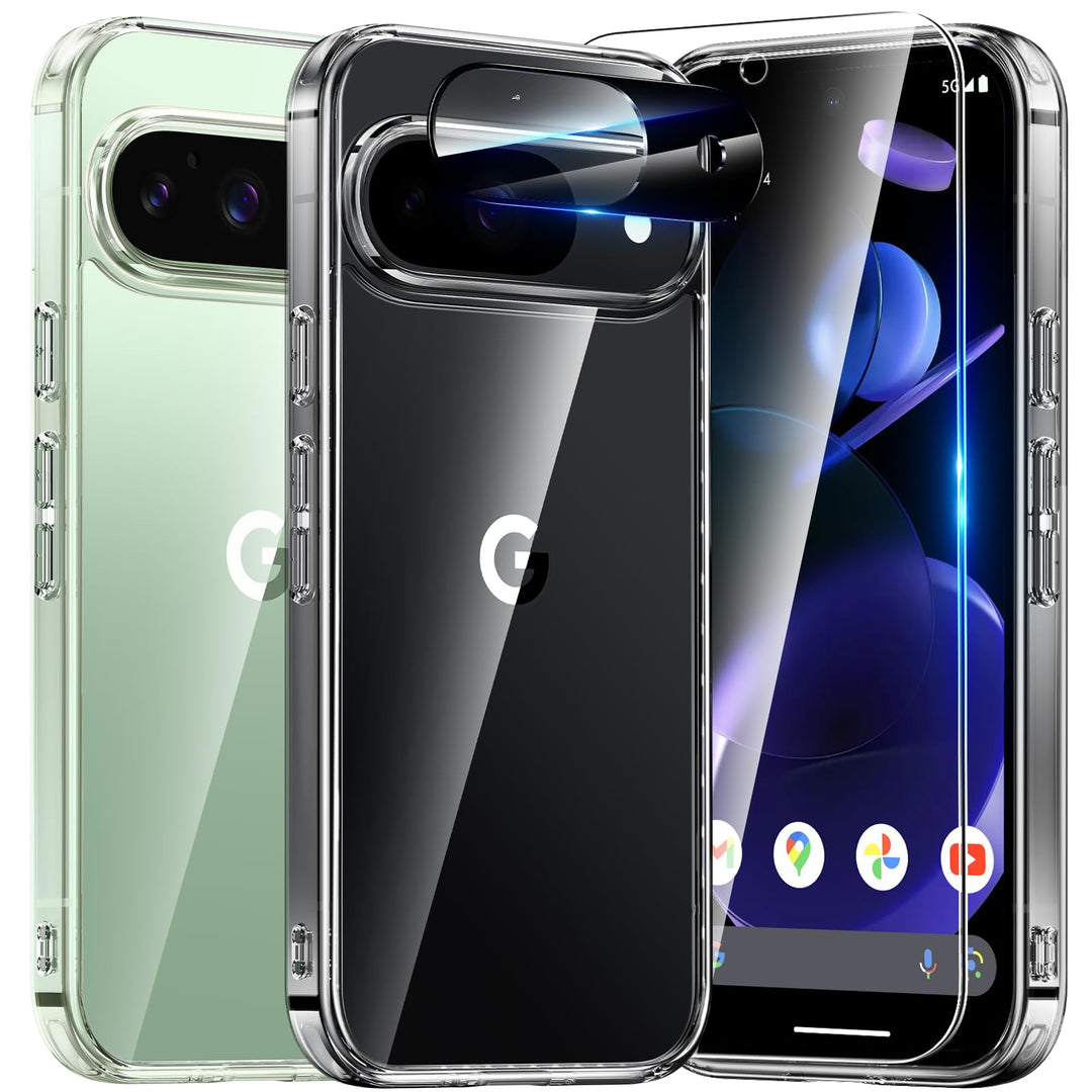 UniqueMe für Google Pixel 9 Hülle,5-in-1-Set Handyhülle für Google Pixel 9 Case Rundumschutz Schutzh