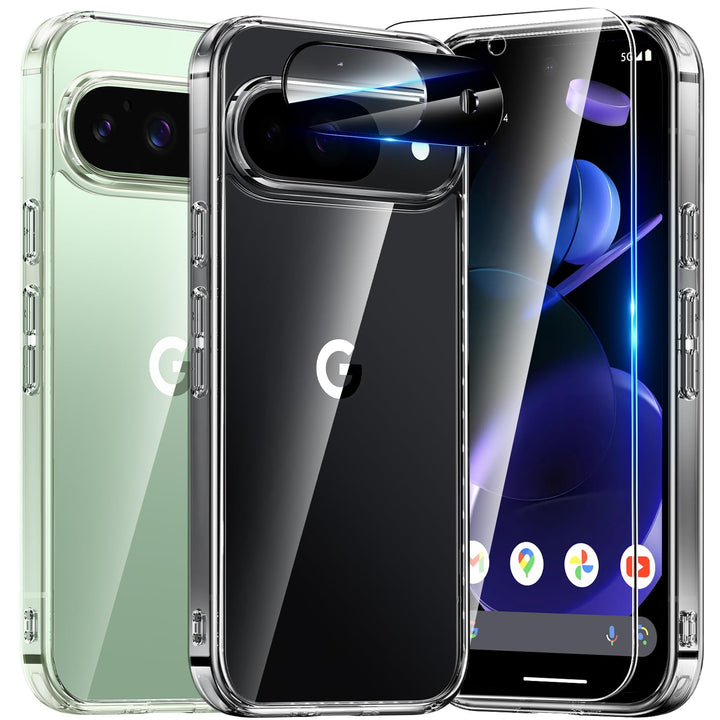 UniqueMe für Google Pixel 9 Hülle,5-in-1-Set Handyhülle für Google Pixel 9 Case Rundumschutz Schutzh