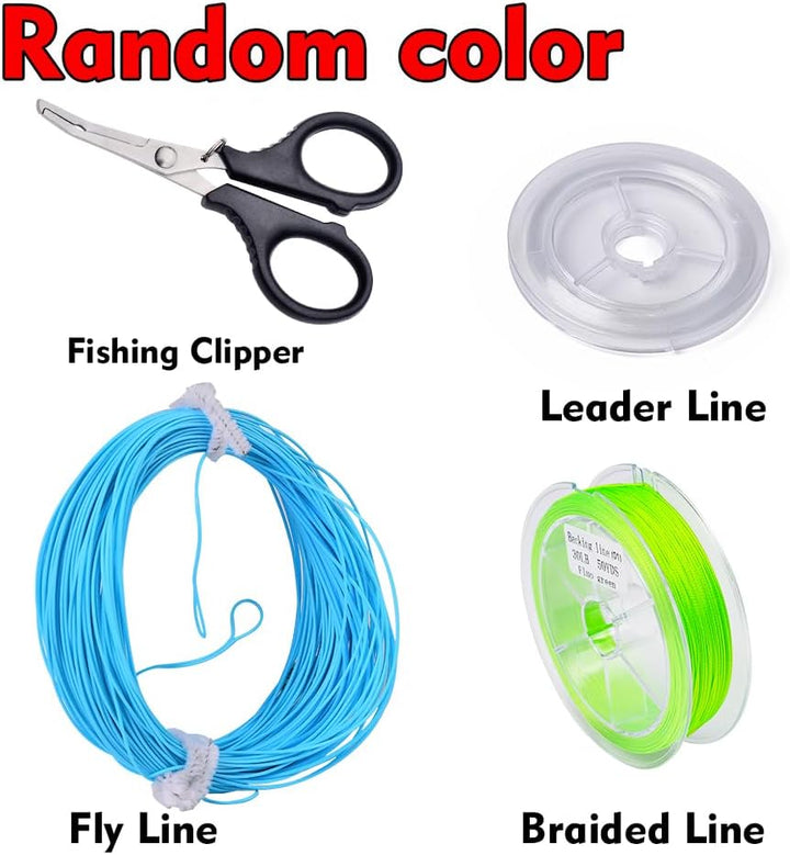 PROBEROS Fliegenfischen Combo - Fliegenrute und Rollen Komplettes Starterpaket mit Fall - Fliegenfis