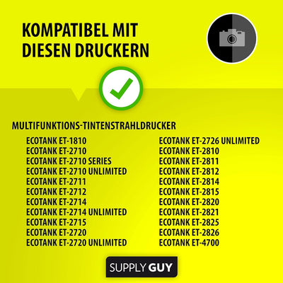 SupplyGuy Tinte kompatibel mit Epson 104 für EcoTank ET-2710 ET-2711 ET-2712 ET-2714 ET-2715 ET-2720