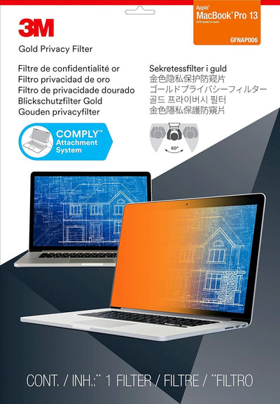 3M GFNAP006 Privacy Filter für Apple MacBook Pro13 Gold, 13.3, 13.3