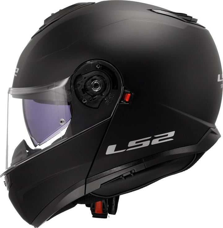 LS2, klapphelme moto STROBE II matt black, XS Matt-schwarz XS, Matt-schwarz XS