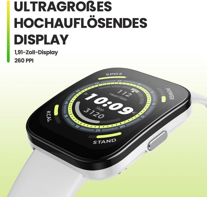Amazfit Bip 5 Smartwatch mit Herzfrequenz, 1,91" Display mit 120 Sportmodi, Bluetooth-Anruf, GPS &amp; 4