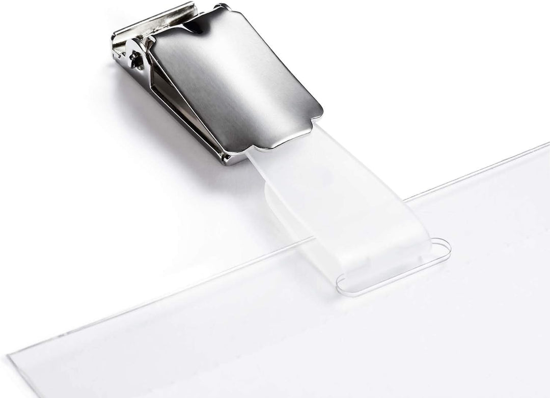 Durable Namensschilder-Set, Namensschilder 60 x 90 mm mit Clip, passende Einsteckschilder auf A4 Dru