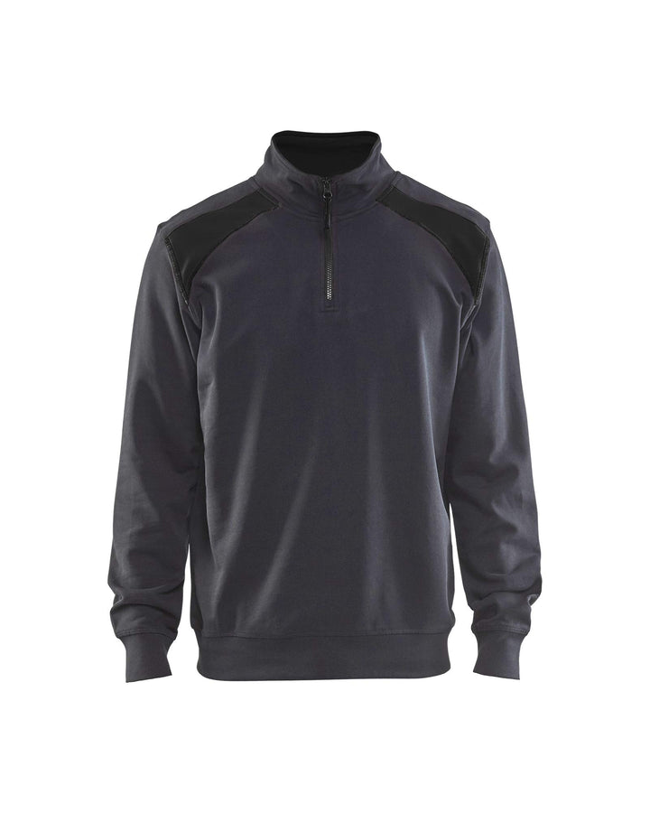 Blaklader 335311589699XS Sweater mit Half-Zip 2-Farbig, Mittelgrau/Schwarz, Grösse XS Mittelgrau/Sch