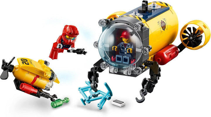 LEGO 60265 City Meeresforschungsbasis, U-Boot-Spielzeug mit Meerestieren-Figuren, tolles Geschenk fü