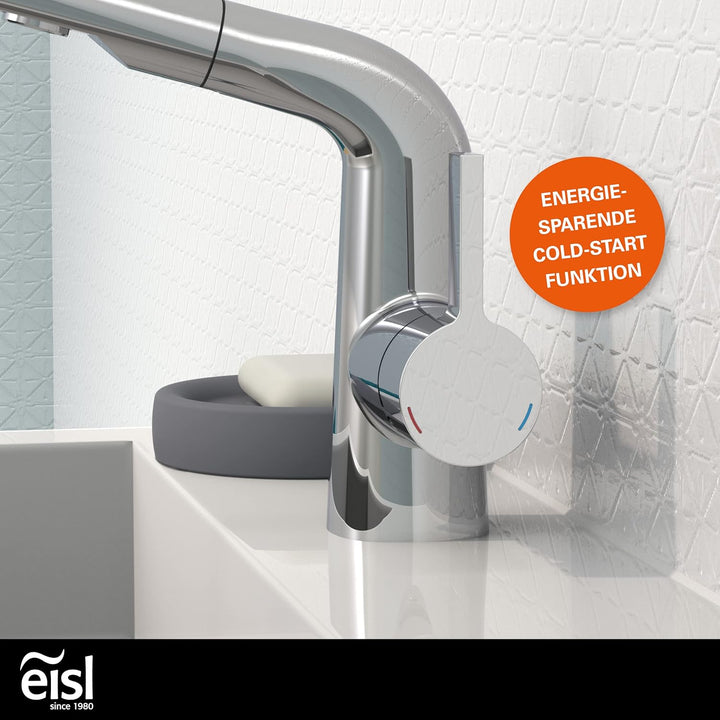 EISL COOL Waschtischarmatur mit herausziehbarer Brause zum Haarewaschen, wassersparender Wasserhahn,