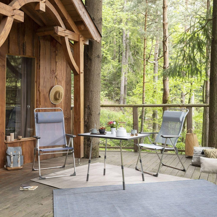Lafuma Mobilier Klappbarer, höhenverstellbarer Gartentisch, Wetterfest, California, carbon (grau), 9