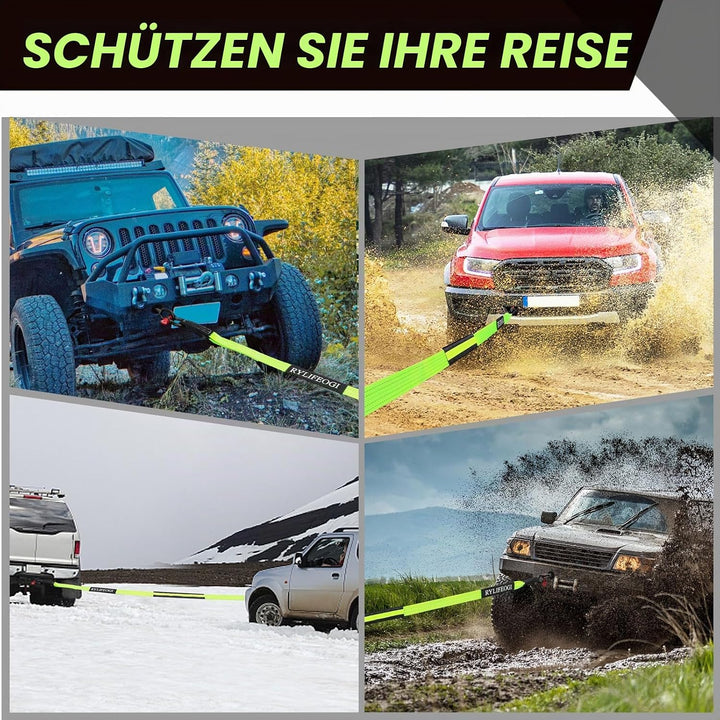 RYLIFEOGI Abschleppseil 10 Tonnen (22,000Lbs), 5mx5cm Heavy Duty Tow Strap mit 2 Verstärkten Haken 2