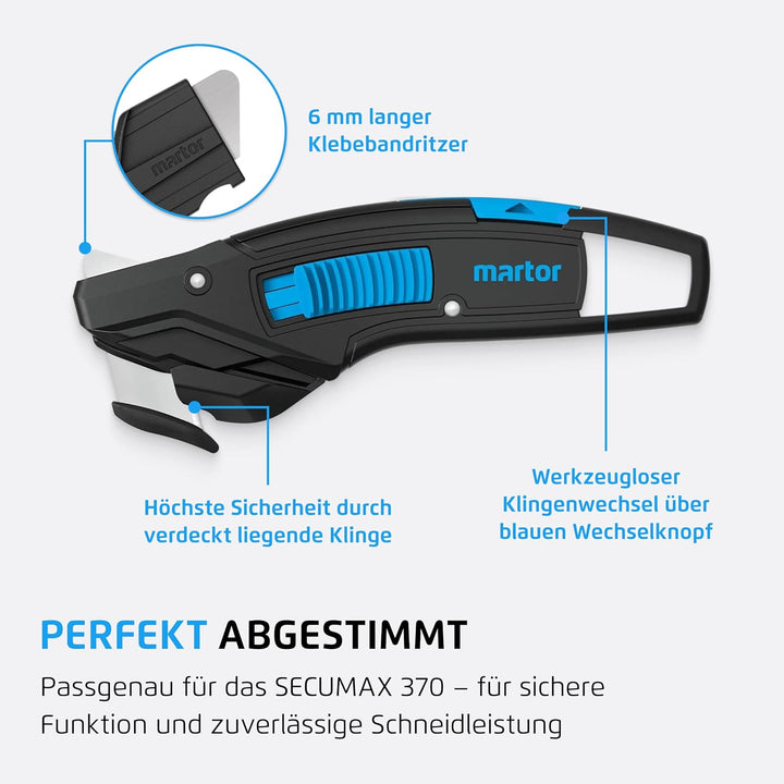 MARTOR 10 x Ersatzklingen für Sicherheitsmesser/Cuttermesser SECUMAX 370 10x Klingen, 10x Klingen