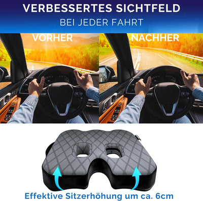 Healthfix® Auto Sitzkissen | Verbessert Sitzhaltung und lindert Sitzschmerz | Orthopädisches Sitzkis