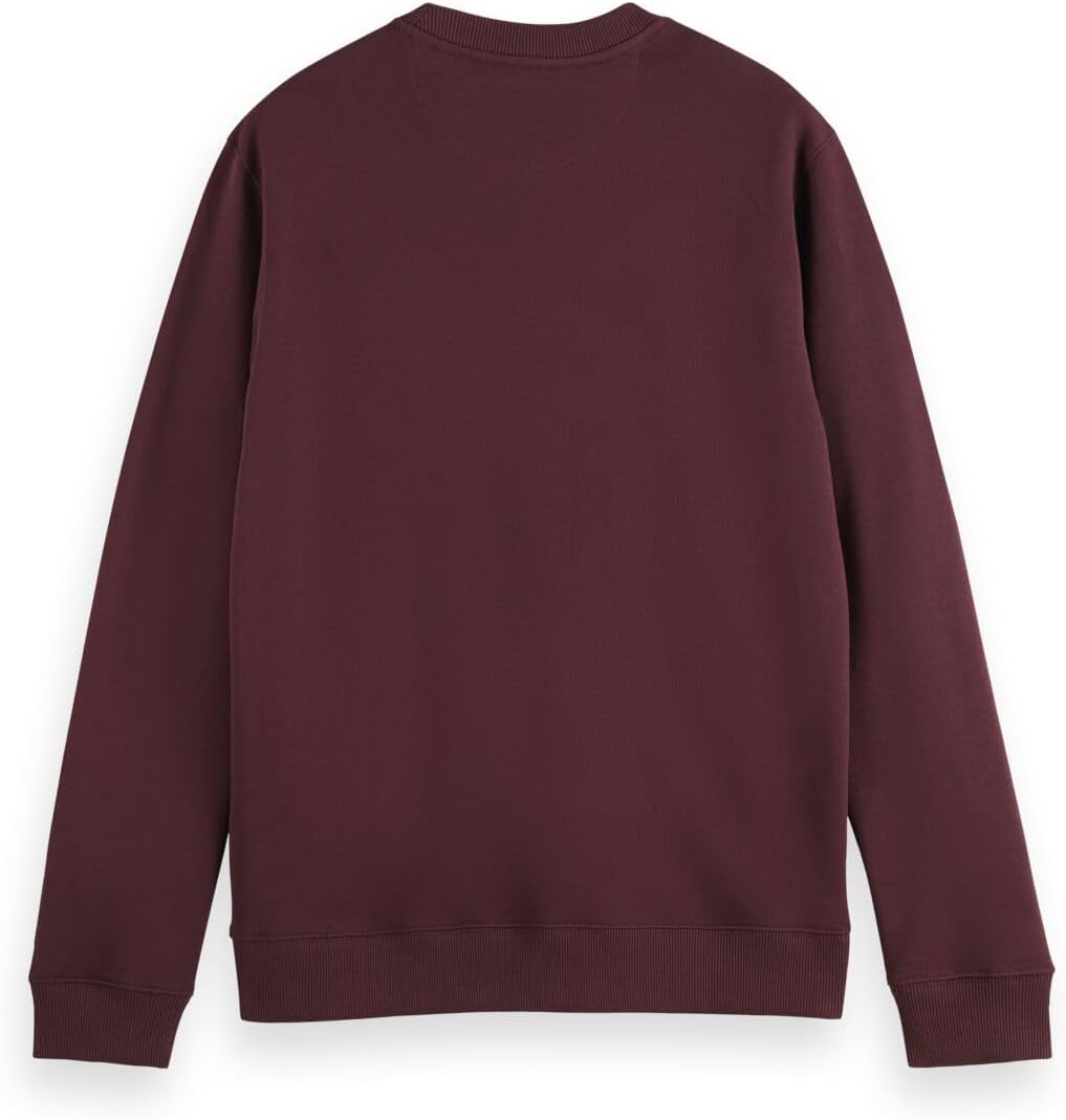 Scotch & Soda Herren Regular Fit Logo Badge Organic Cotton Sweatshirt, Berry Wine 6637