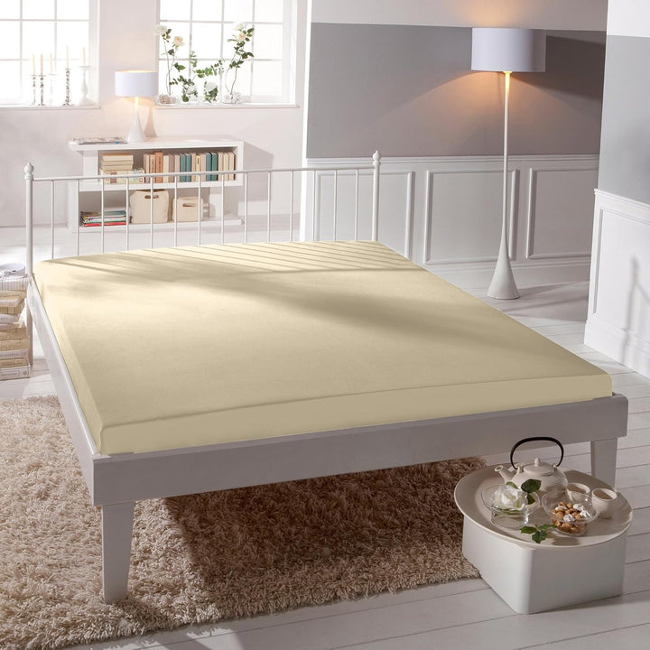 Bassetti Spannbettlaken Uni 40/755 Creme Baumwolle/Elastan, Masse: 180cm x 200cm, 200cm x 220cm, 923