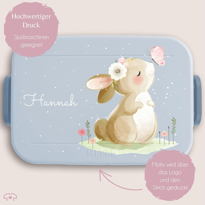Kinder Bento Box Midi Lunchbox für Mepal Bentobox - Hasen - Brotdose Süsser Hase personalisiert I La