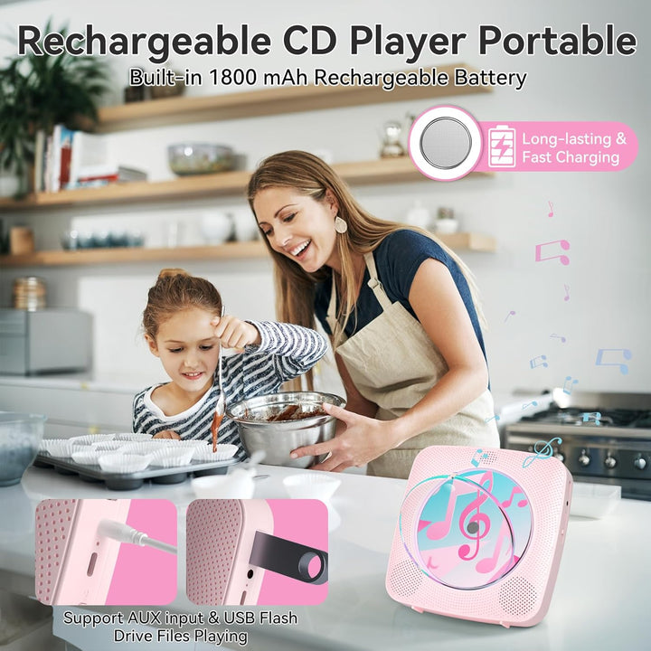 Radio mit CD Player Kinder: Kegaudio Tragbarer CD Players Tragbar mit Bluetooth Lautsprecher Frontan