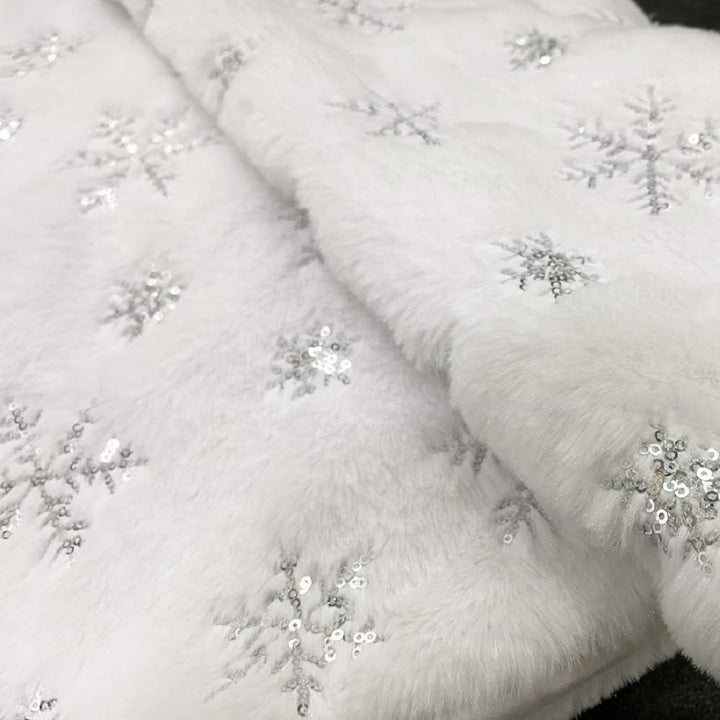 Weihnachtsbaum Decke, Weihnachtsbaumdecke Rund Weiss Christbaumdecke mit Silber Schneeflocken Weihna