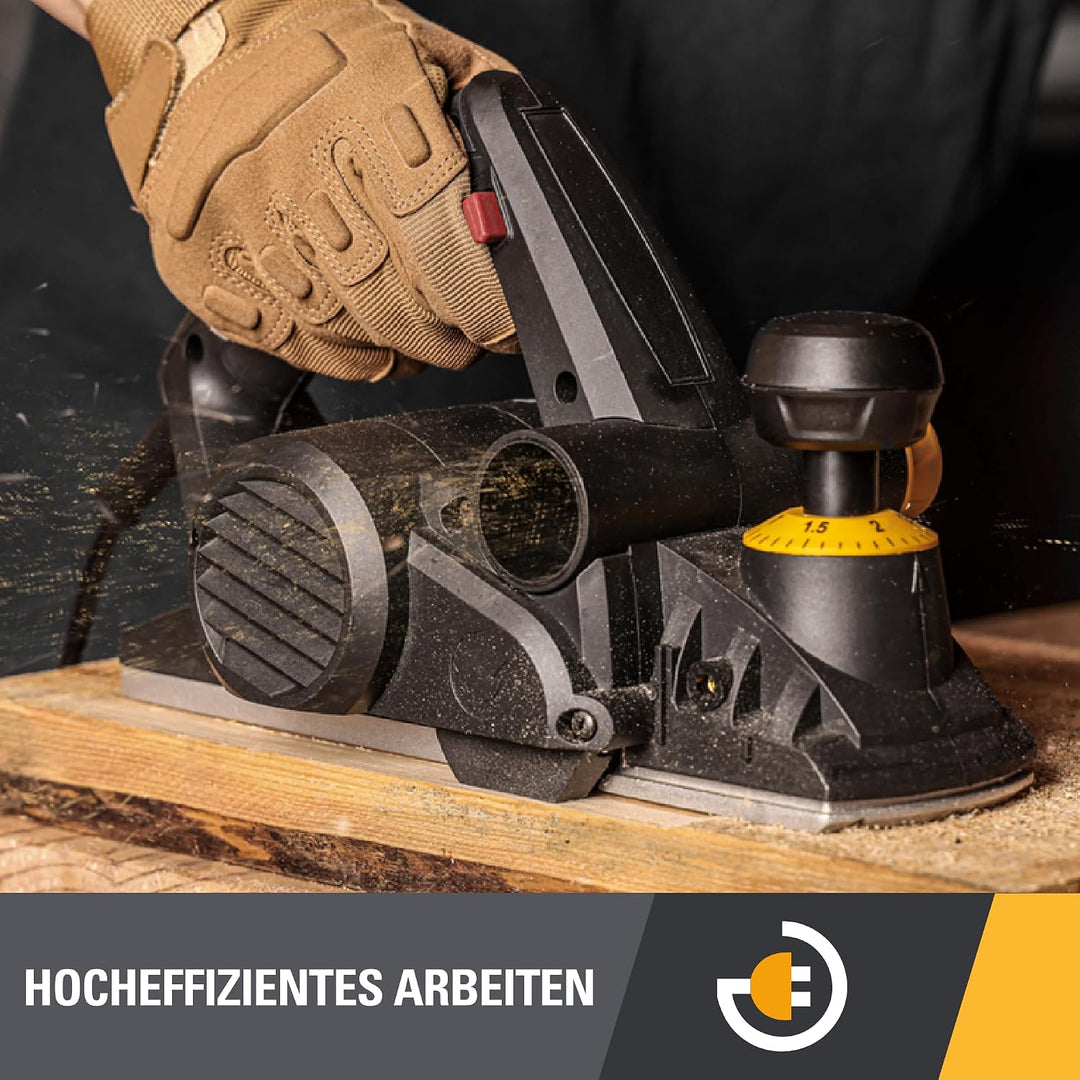CAT DX86 82mm Hobelmaschine 900W, 16000 U/min, 3mm Schnitttiefe, beidseitiger Spanauswurf, Mikro-Tie