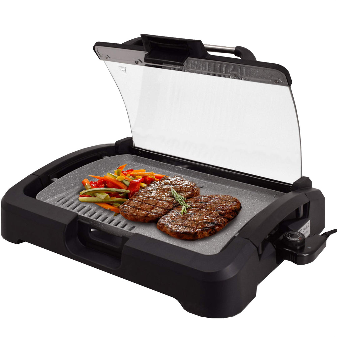 Syntrox Germany TG-2200W elektrischer Tischgrill mit Keramik Grillplatte Elektrogrill BBQ Grill Barb