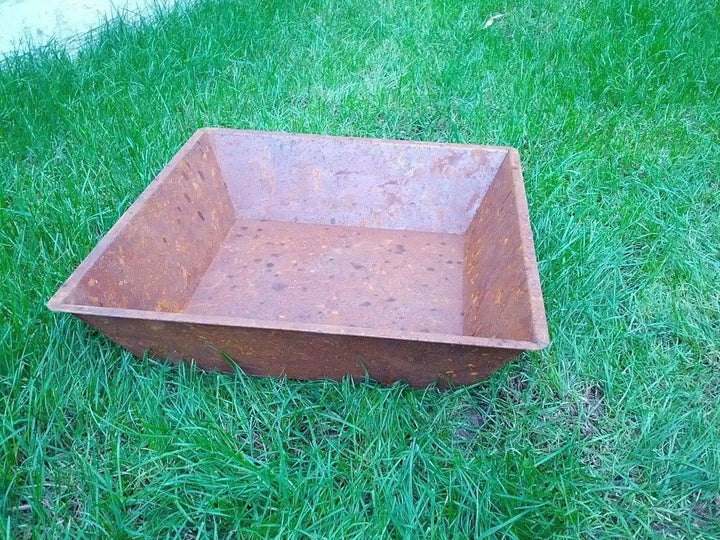 Zen Man Edelrost Viereck Feuerschale Garten Pflanzschale Kerz-Feuerschale 029050 (D40 H10cm), D40 H1