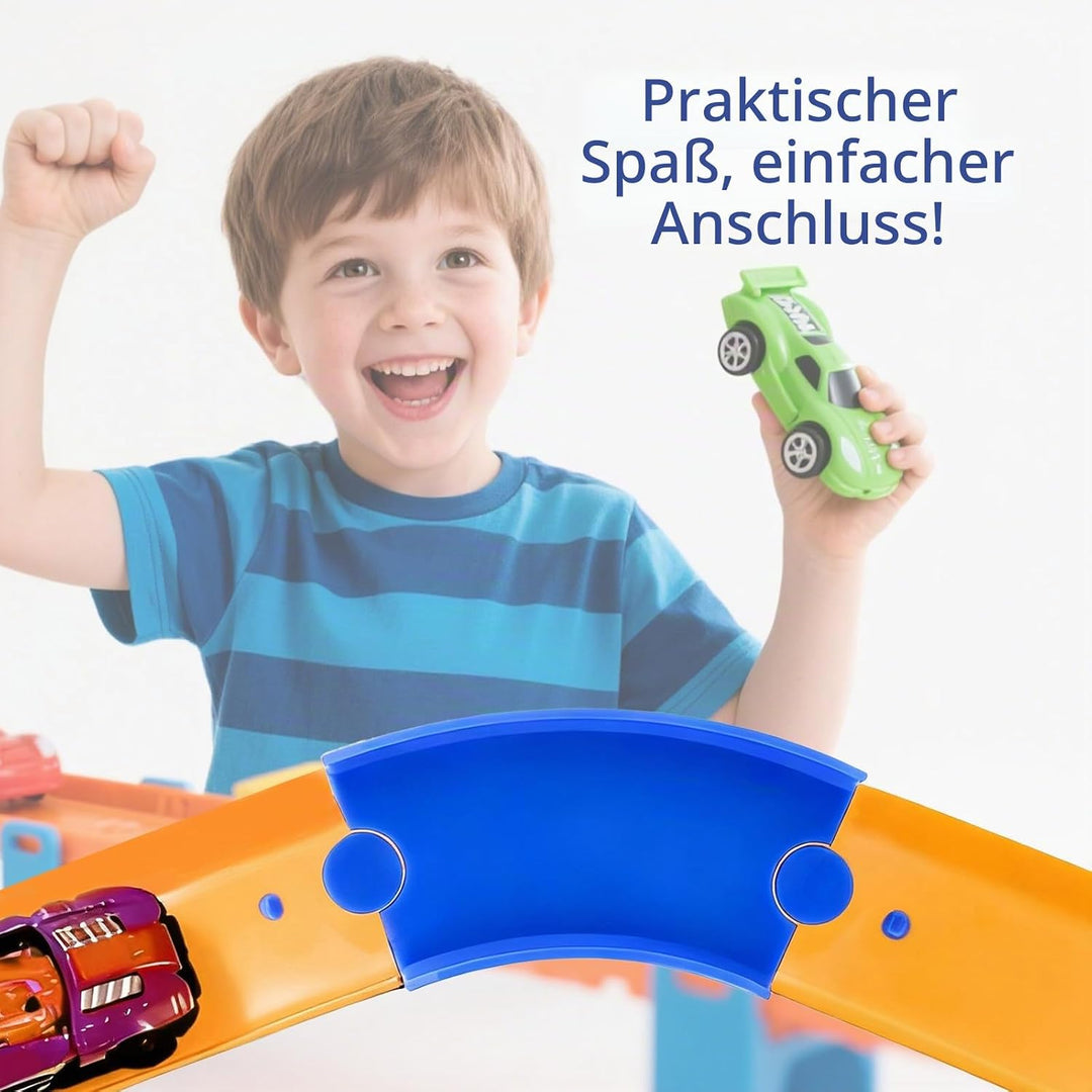 Sinbana 6stk Kurvenschienen-Set für Hot Wheels, ABS-Schienenkomponenten mit 45 Grad -Kurve Spielzeug