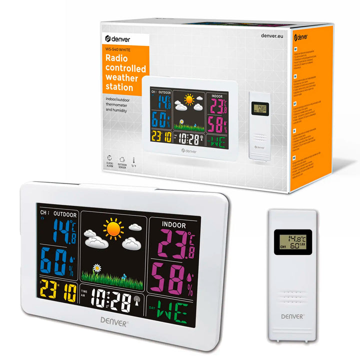 Denver Wetterstation 'WS-540' mit Aussensensor, Alarmfunktion und Farbdisplay, sowie Messung von Tem