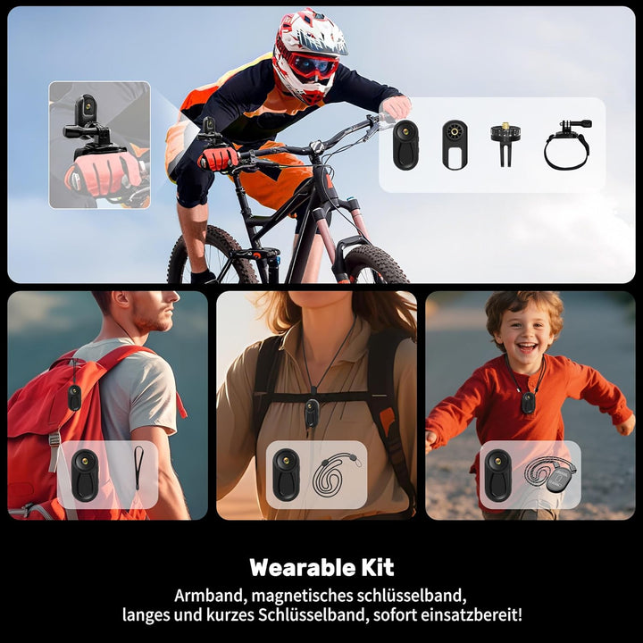 Mini Action Cam,Bodycam Körperkamera Mini 1080P mit 0,85-Zoll-Display,Daumen Body Cam,Multifunktions