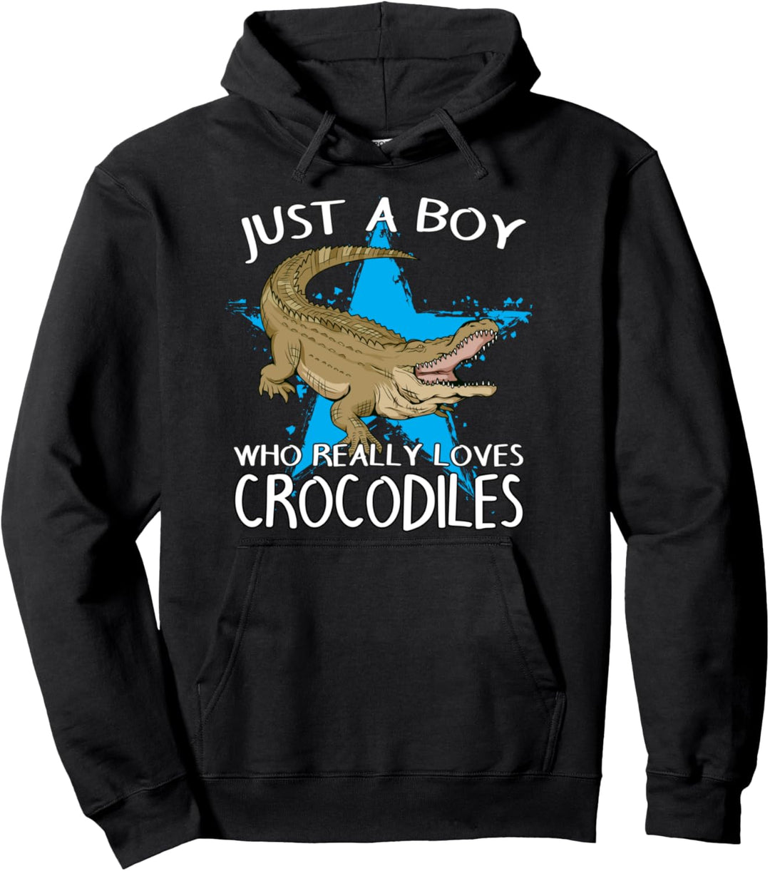 Krokodil Reptil Herren Junge liebt Krokodile Pullover Hoodie