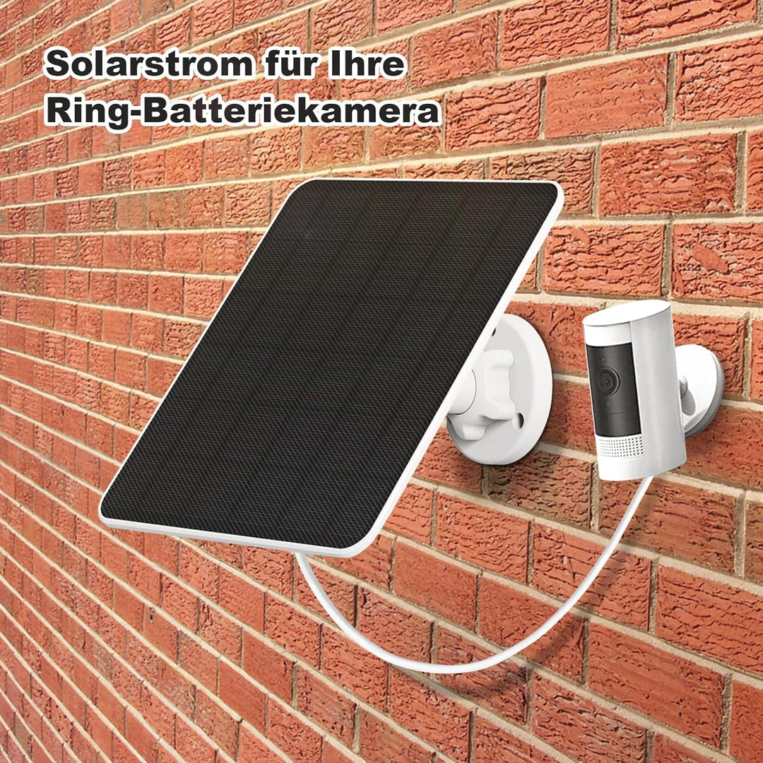 Solar Panel für Ringkamera, 5W Kamera Solarpanel Ladegerät für Ring Stick Up Cam/Pro Akku, Spotlight