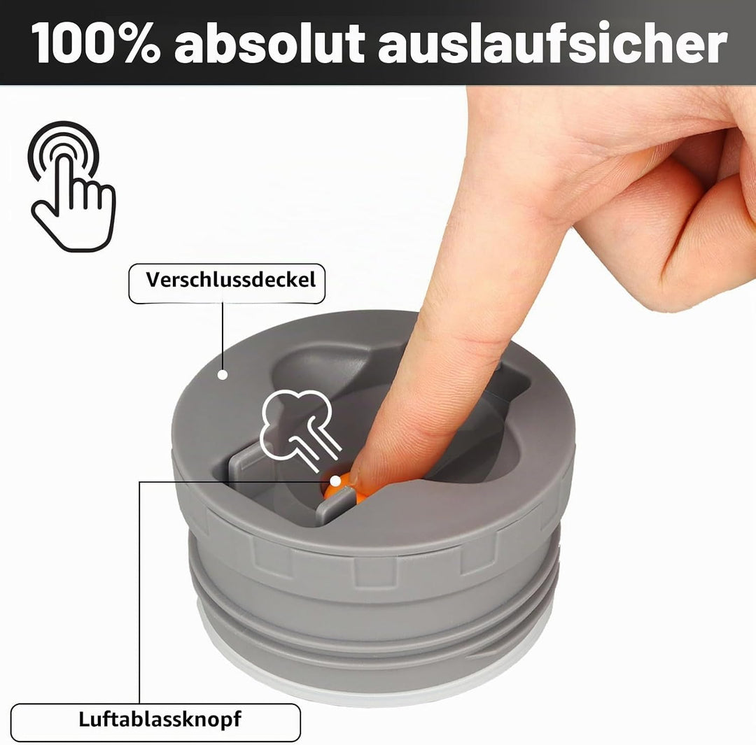 Thermobehälter für Essen 650ml | Wärmebehälter für Speisen Edelstahl mit Faltbaren Löffel | Thermo L