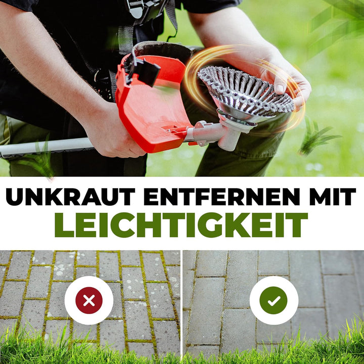 Adler Focus Unkrautbürste Premium, Neuentwicklung 2024, für Freischneider | Wildkrautbürste für Moto