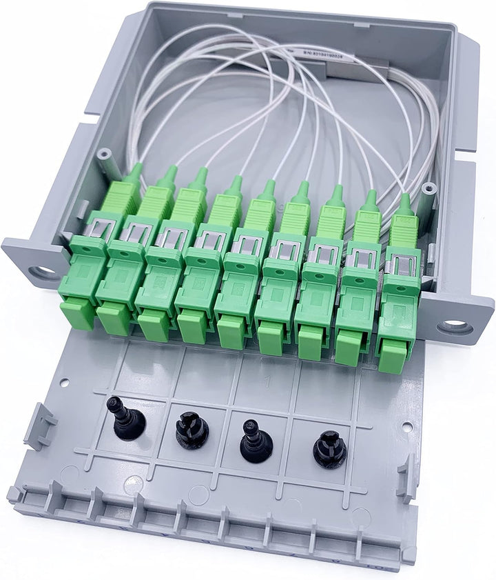Elfcam® - Optischer Splitter Glasfaser-PLC-Splitter (Fasersplitter) SC/APC, PLC DIN-Schiene Montage