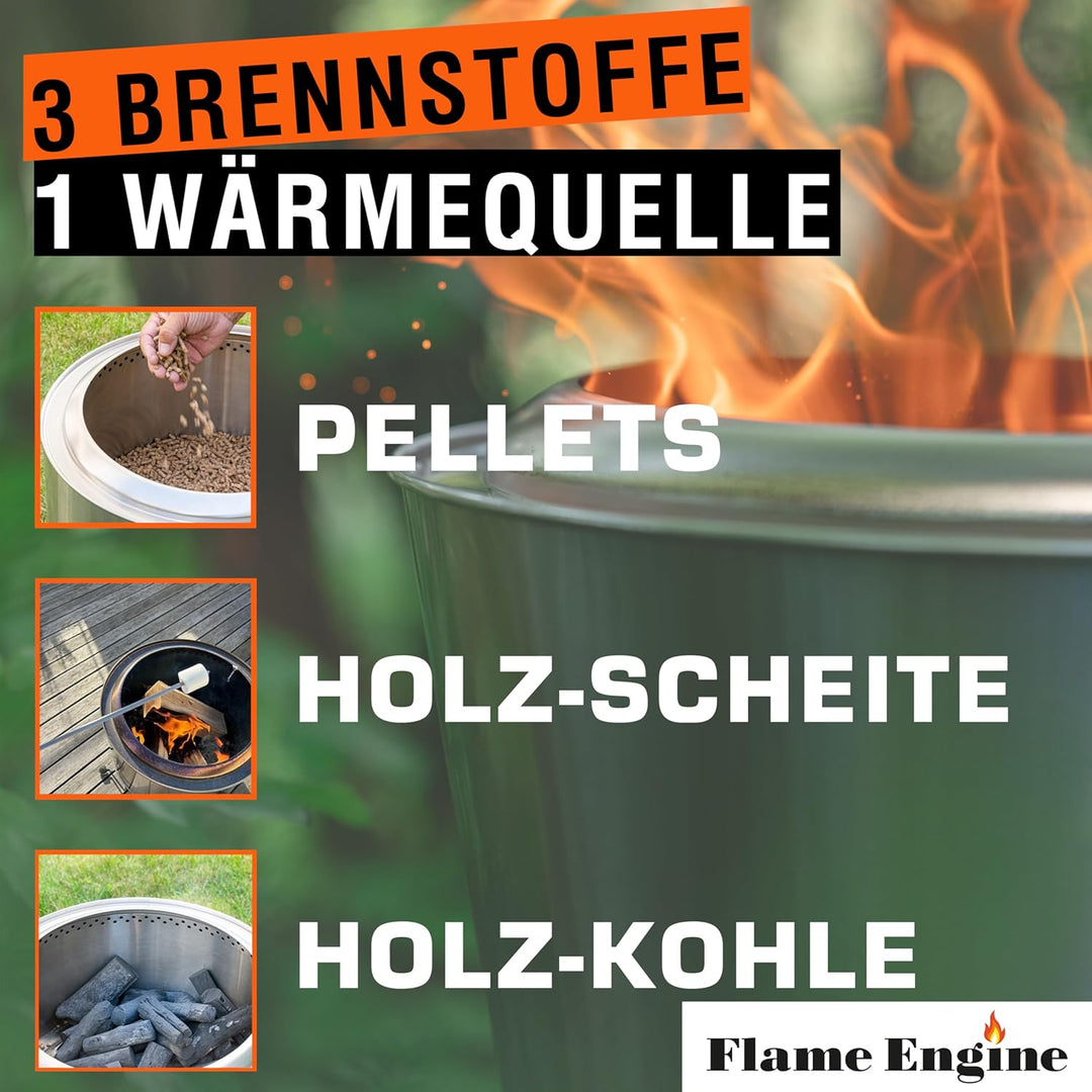 Feuerschale rauchfrei - DM 50 cm Edelstahl Grill Feuerschalen für den Garten - Feuertonne Feuerschal