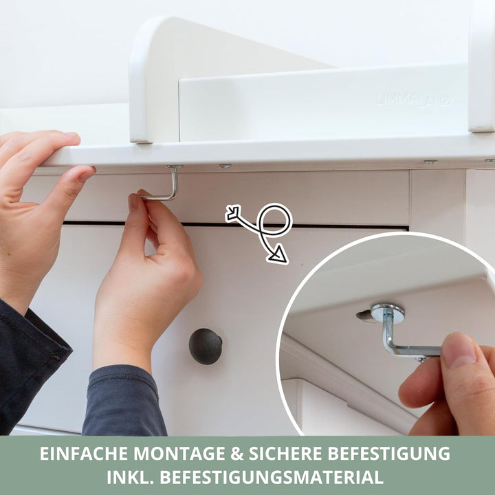 Wickelaufsatz Set für IKEA HEMNES – mit Aufsatz, Wickelauflage & Umrandung aus 100% Baumwolle (Blush