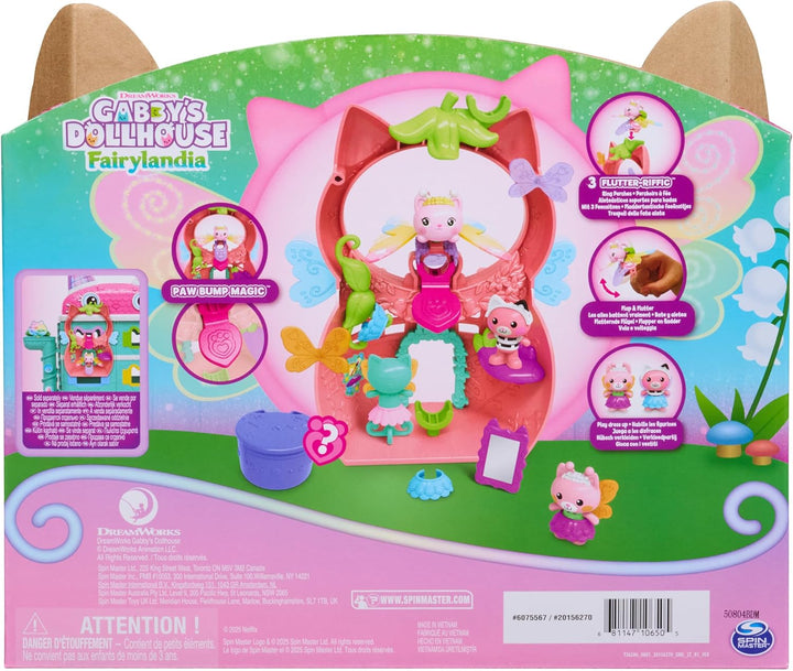 Gabby’s Dollhouse – Fairylandia - Flutter Fairy Spielset mit 12 Teilen, besonderem Flutter-Ring, Acc