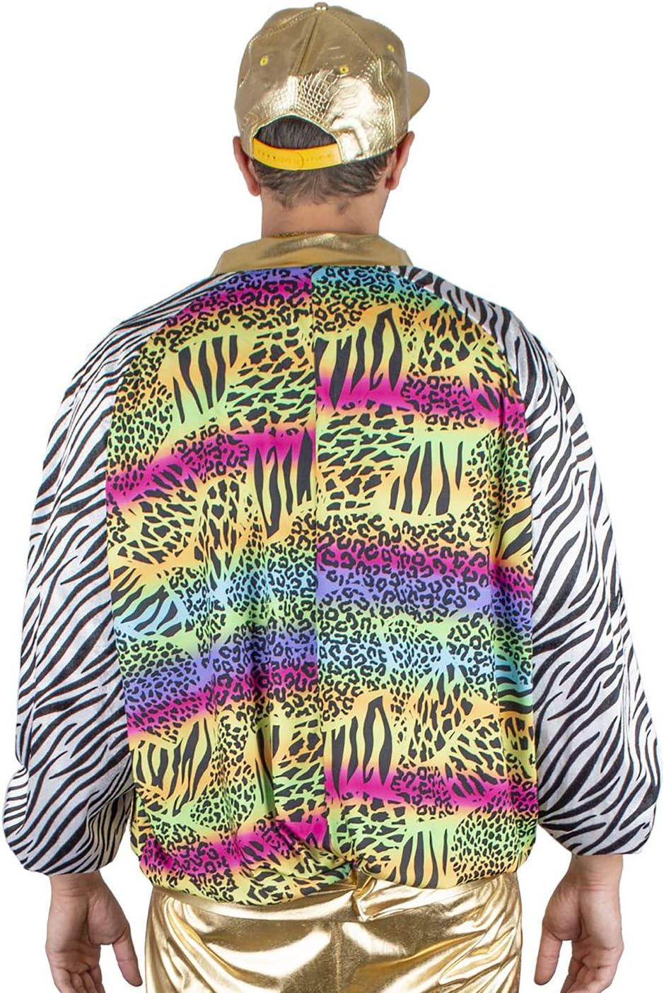 Funny Fashion Herren Kostüm 80er 90er Jahre Jacke Blouson Rapper Hip Hop Pimp bunt Karneval (48/50)