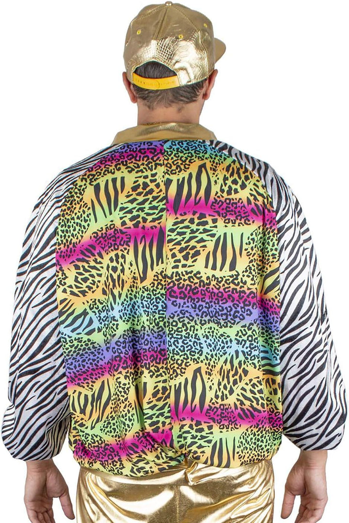 Funny Fashion Herren Kostüm 80er 90er Jahre Jacke Blouson Rapper Hip Hop Pimp bunt Karneval (48/50)
