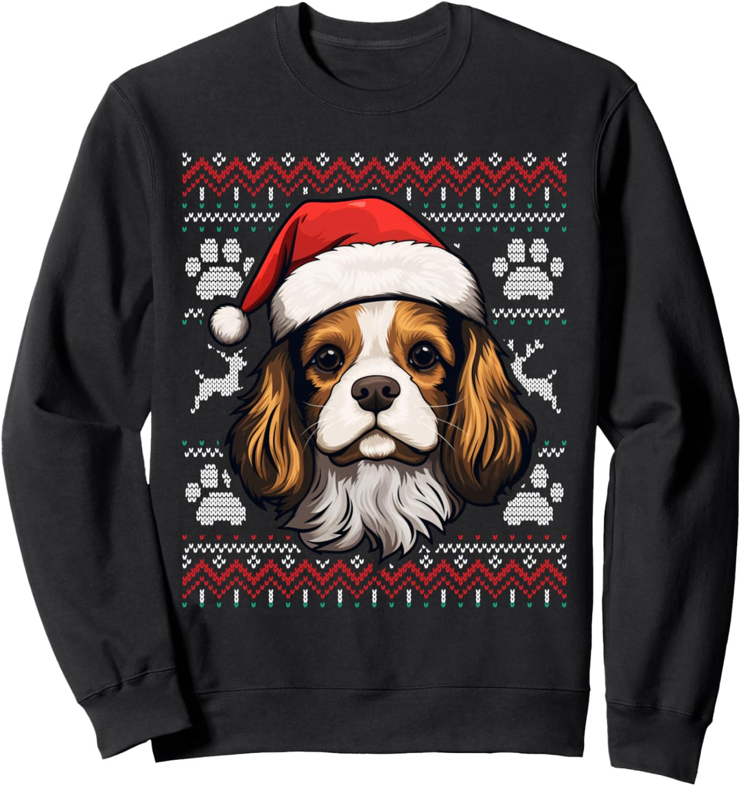 Cavalier King Charles Spaniel Weihnachtsmütze Weihnachten Lustiger Hund Sweatshirt