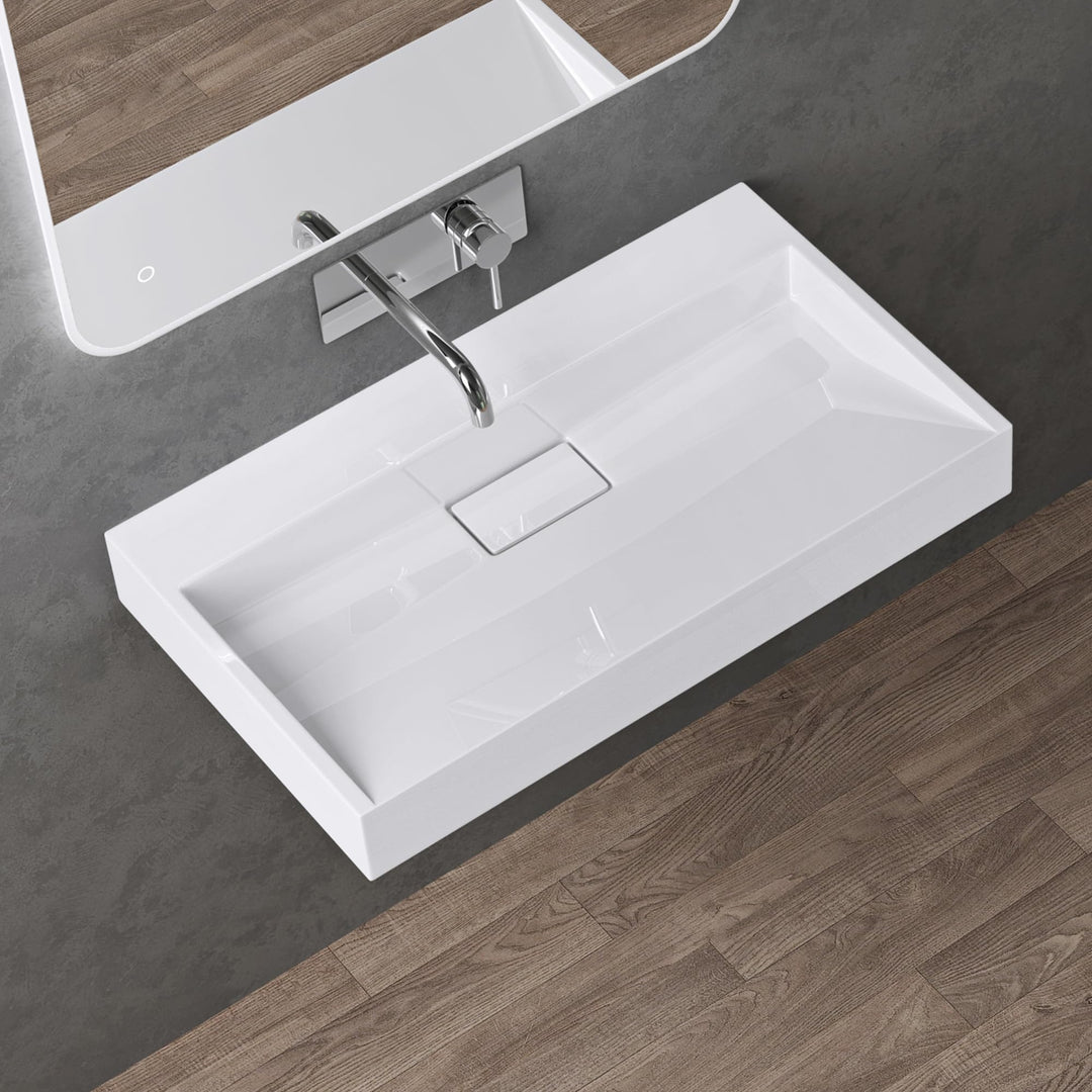 doporro Waschbecken Aufsatzwaschbecken Hängewaschbecken Waschtisch Mineralguss-Waschbecken Colossum1