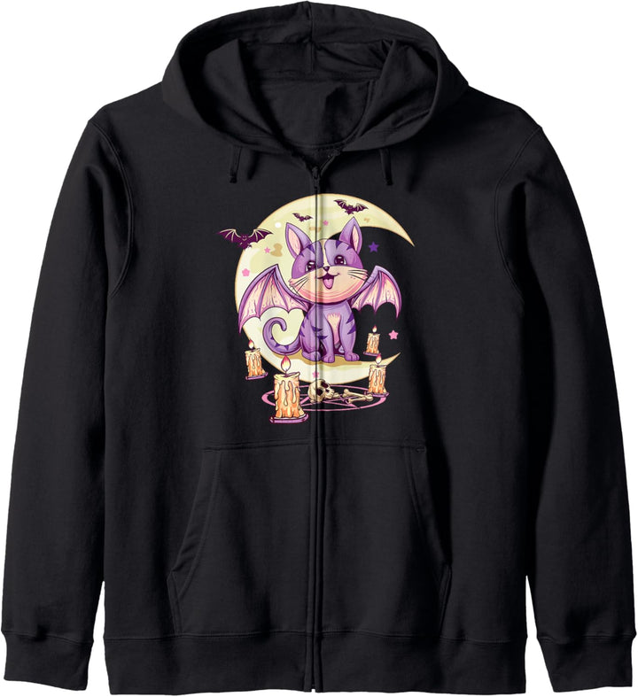 Kawaii Pastel Goth Cute Creepy Cat Vaporwave Menhera Nu Goth Kapuzenjacke