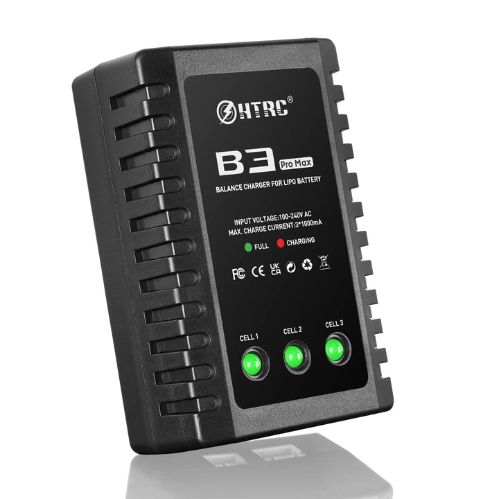Haisito B3 ProMax Lipo Ladegerät für 2S 3S Akku(7.4V, 11.1V), Kompaktes RC Ladegerät Balancer Airsof
