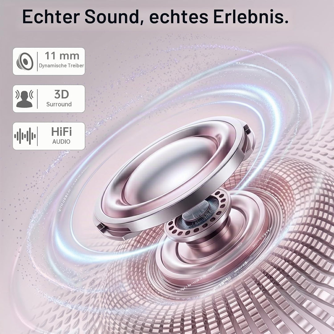Open Ear Clip On Kopfhörer Bluetooth 6.0,Clip On Earbudsmit with physischen Tasten, sicher sitzende