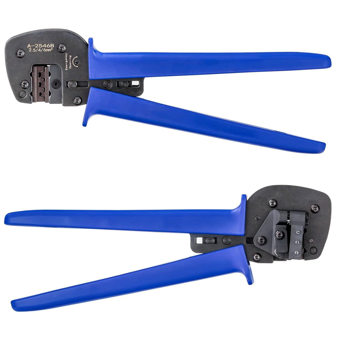 hb-digital Profi Crimpzange für Solarstecker Ø 2,5 / 4 / 6 mm² Querschnitt Solar-Kontaktlamellen Prä