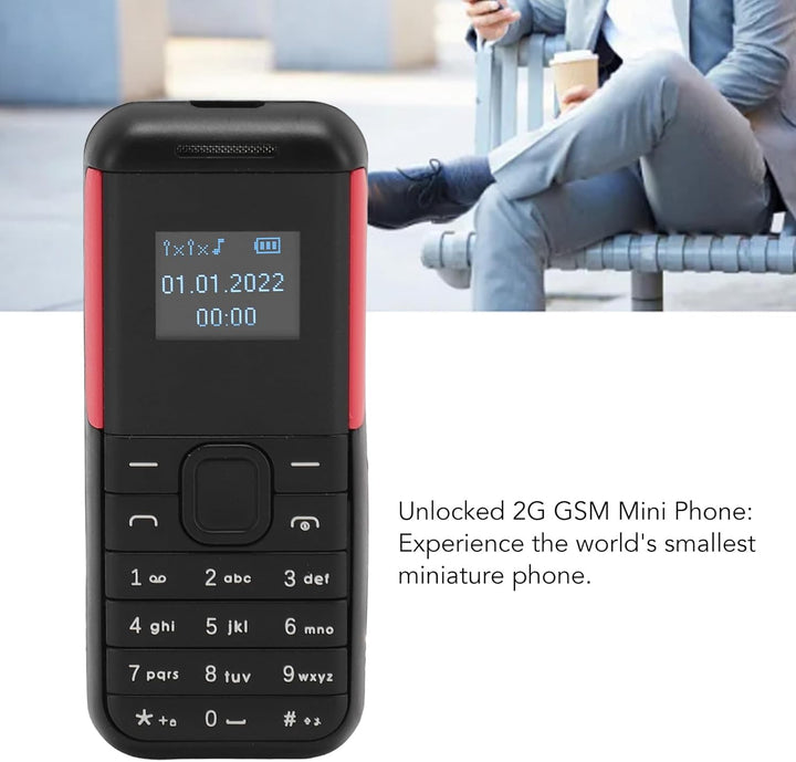 PUSOKEI KleinstesTelefon, Dual SIM Standby GSM Basistelefon mit Musik Player und Sprachwechsler, Str