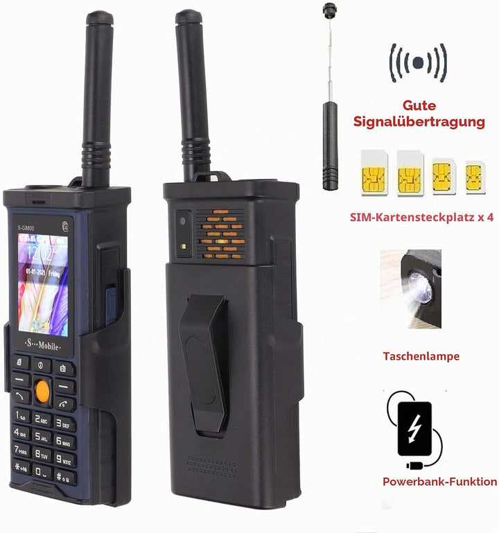 Handy ohne Vertrag für Senioren, 2G Senioren Handy mit Grosser Taste, Abnehmbarer Antenne, Lauter La