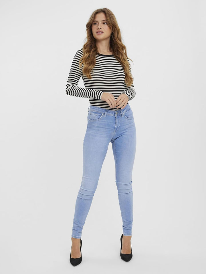 VERO MODA Womens Light Blue Denim Jeans Stretch