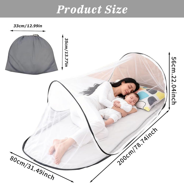 200 x 80 x 56 cm Moskitonetz Pop Up,Faltbares Moskitonetz für Einzelbett,Tragbares Campingzelt,für Z