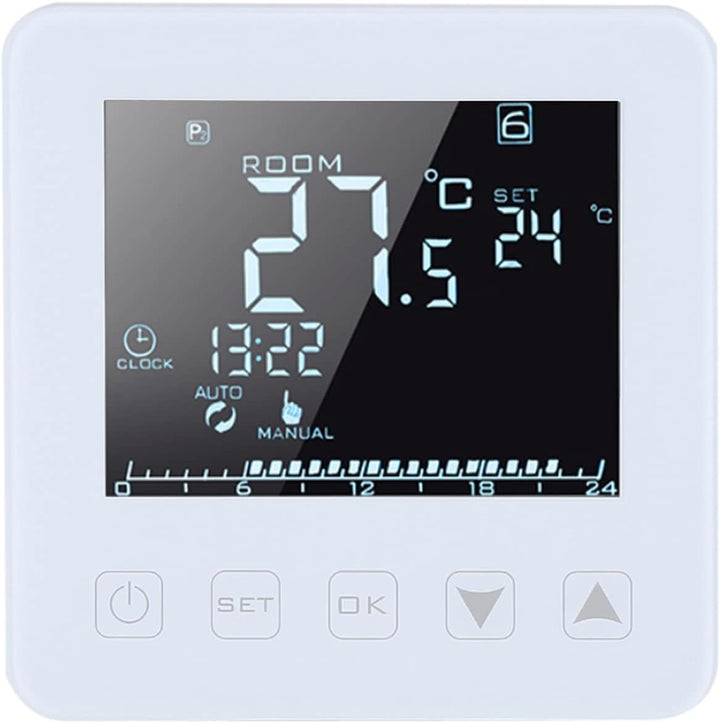 FTVOGUE Programmierbarer Thermostat, 16 A LCD-Display Digital Thermostat für elektrische Heizung Rau