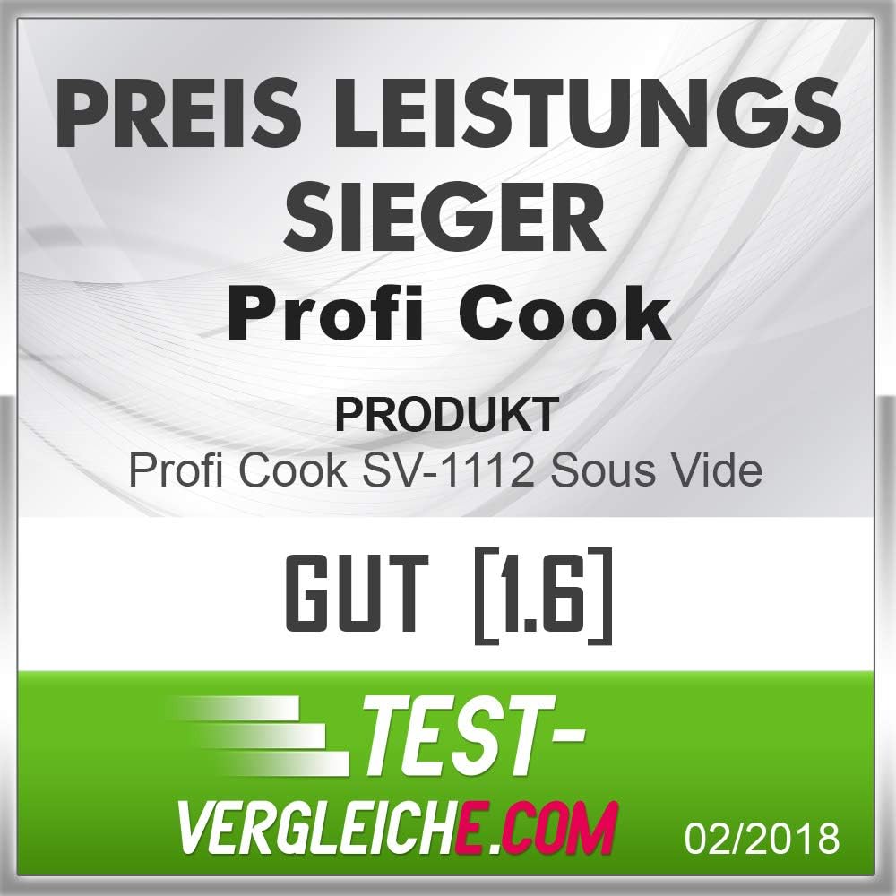 ProfiCook SV-1112 PC-SV 1112 Sous Vide Garer, punktgenaues Garen der Speisen durch elektronische Tem
