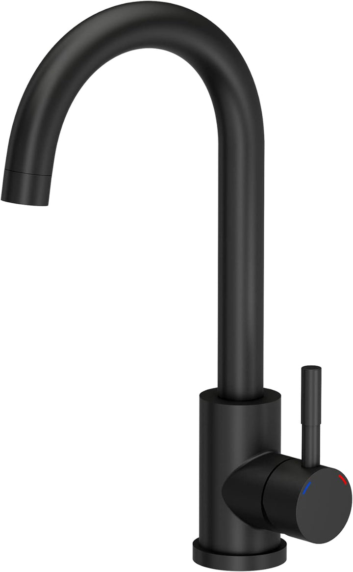 VBChome Spültischarmatur Schwarz Edelstahl 360°drehbar U- Form Küche Wasserhahn Küchenarmatur Einheb