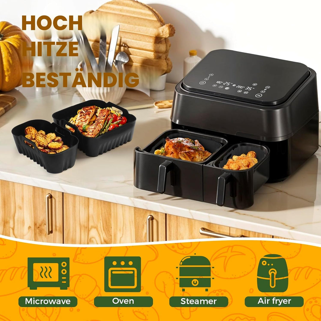 Pietuley 28 Stück Silikonform Heissluftfritteuse Zubehör für Philips Dual Basket Airfryer 3000-serie